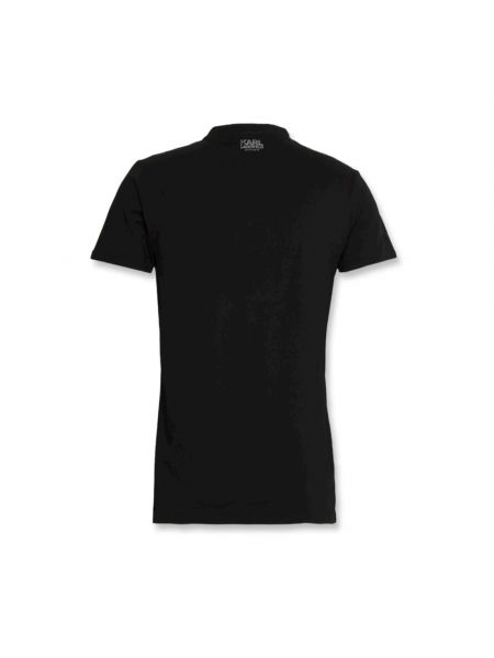 Camisa de algodón con estampado Karl Lagerfeld negro
