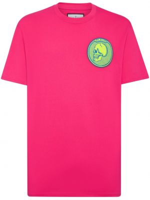 Tricou din bumbac Philipp Plein roz