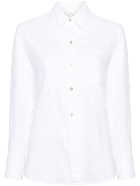 Λινό πουκάμισο Vince λευκό