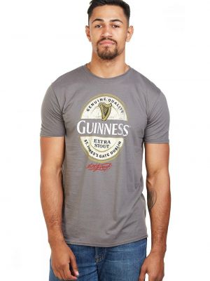 Хлопковая футболка с надписями Guinness серая