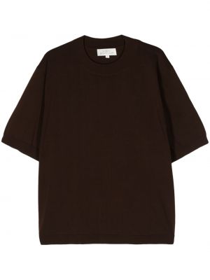 Pletené bavlněné tričko Studio Nicholson hnědé