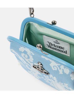 Žakárová nákupná taška Vivienne Westwood modrá