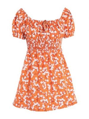 Mini-abito di cotone Faithfull The Brand arancione