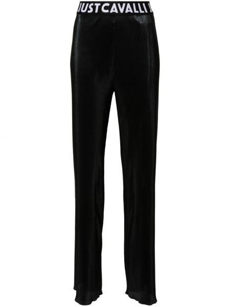 Pantaloni plisate Just Cavalli negru