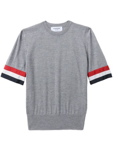 Stribet merino t-shirt Thom Browne grå