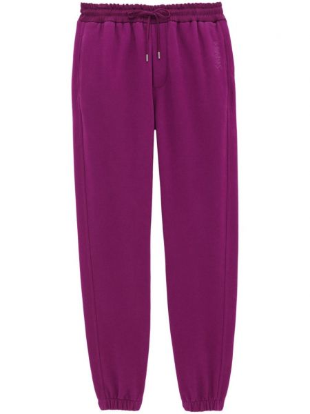 Bavlnené teplákové nohavice s výšivkou Saint Laurent fialová