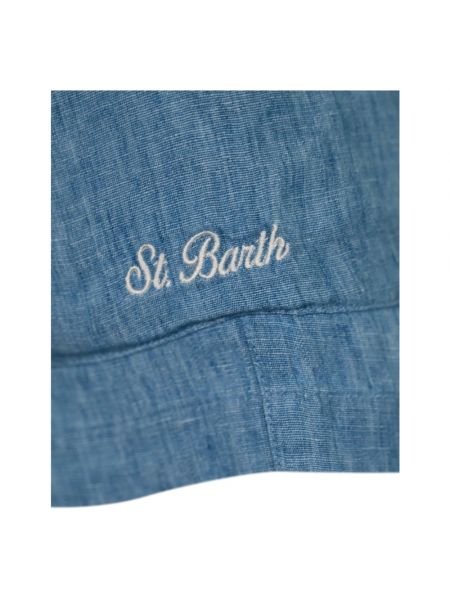 Pantalones cortos vaqueros de lino Mc2 Saint Barth azul