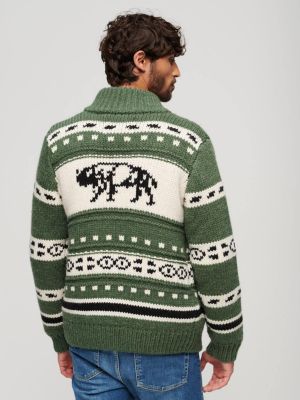 Veste en tricot à motif mélangé Superdry vert