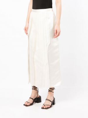 Plisované midi sukně Tibi bílé