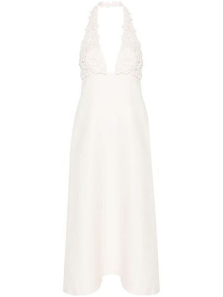 Макси рокля на цветя от креп Valentino Garavani бяло