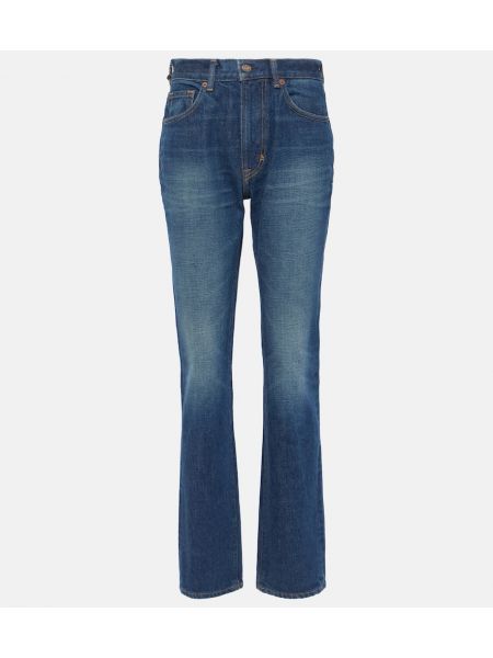 Straight leg jeans a vita alta Tom Ford blu