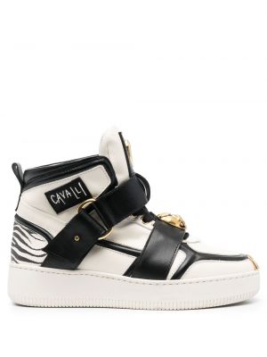 Tigerstripete sneakers Roberto Cavalli hvit