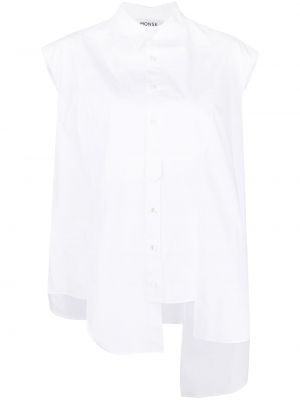 Asymetryczna biała koszula bez rękawów Monse