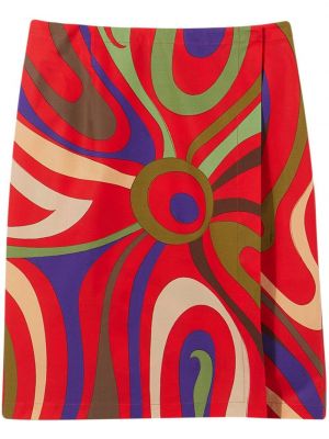 Suknja pencil s cvjetnim printom s printom Pucci crvena