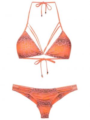 Bikini à imprimé à motif serpent Amir Slama orange