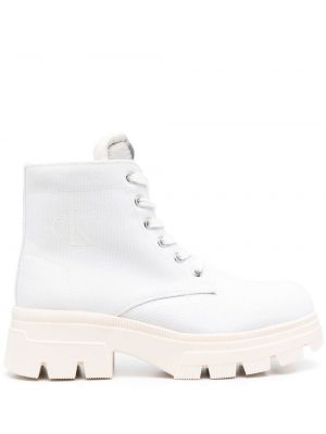 Обувки до глезена с връзки с дантела Calvin Klein Jeans бяло