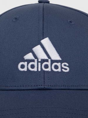 Bombažna kapa Adidas modra