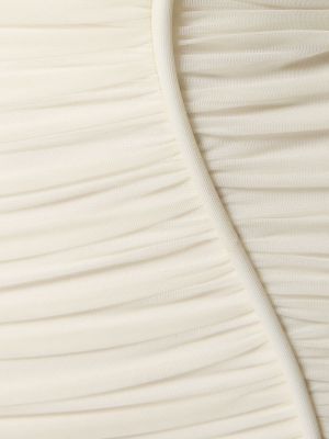 Drapírozott tüll viszkóz mini ruha Hervé Léger fehér