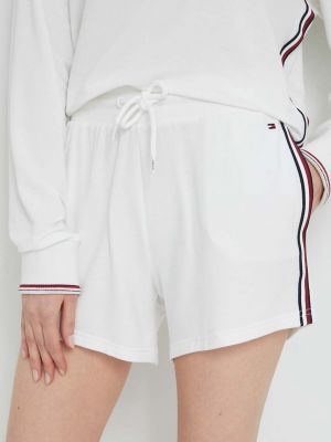 Панталон с висока талия с апликация Tommy Hilfiger бяло