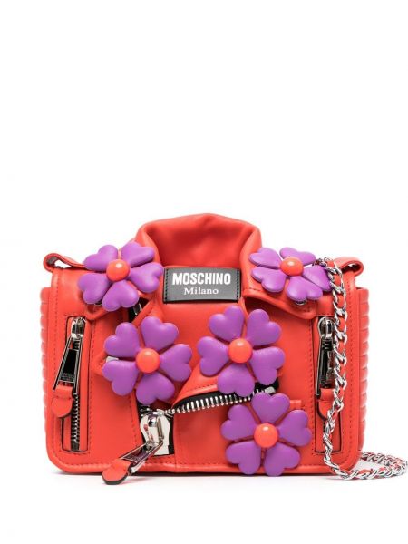 Blommig väska Moschino röd