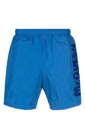 Kratke hlače s printom Alexander Mcqueen plava
