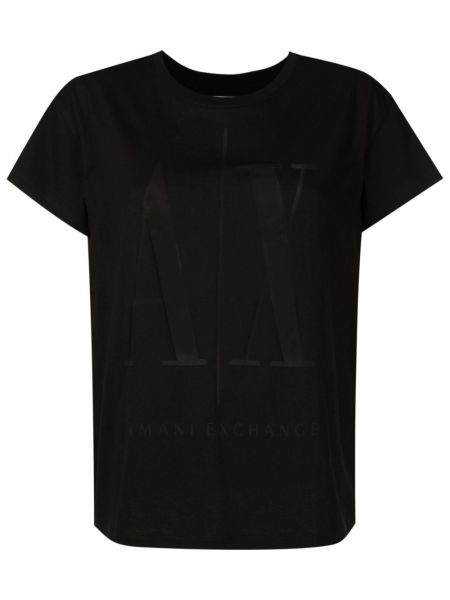 Прозрачна тениска Armani Exchange черно