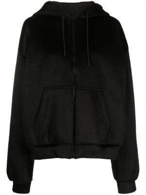 Pelz hoodie aus baumwoll Msgm schwarz