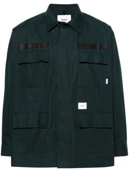 Chemise longue en coton Wtaps vert