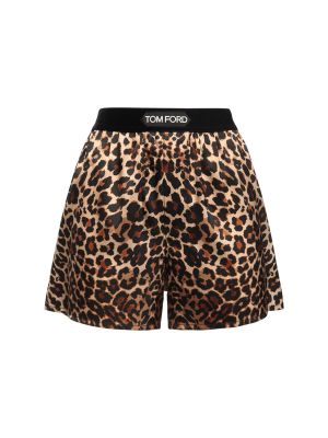 Satenaste kratke hlače s potiskom z leopardjim vzorcem Tom Ford