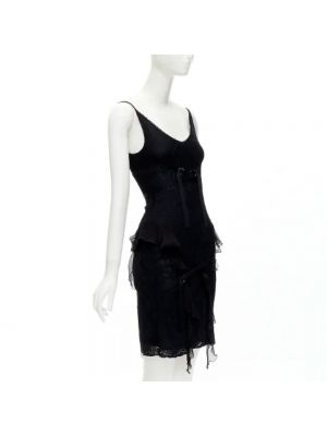 Vestido de viscosa Dior Vintage negro