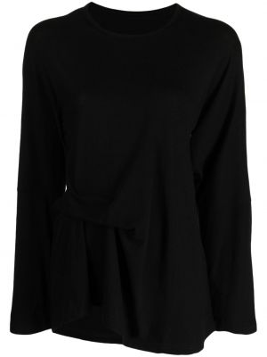 Asimetrična bombažna bluza Yohji Yamamoto črna