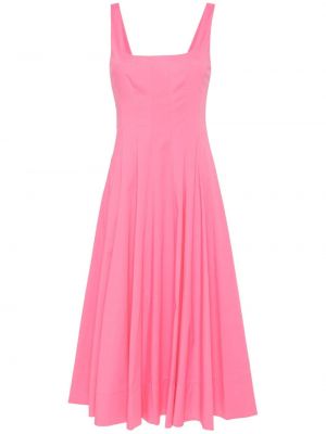 Sukienka midi bawełniana plisowana Staud różowa