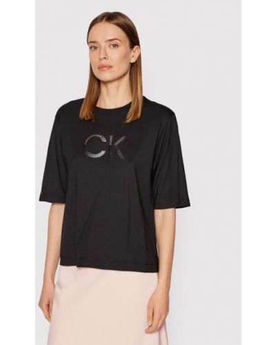 Calvin Klein Tricou Mesh Logo K20K203752 Negru Relaxed Fit