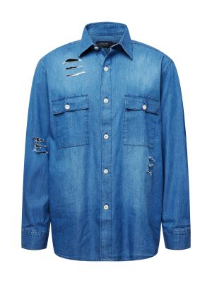 Rifľová košeľa Burton Menswear London modrá