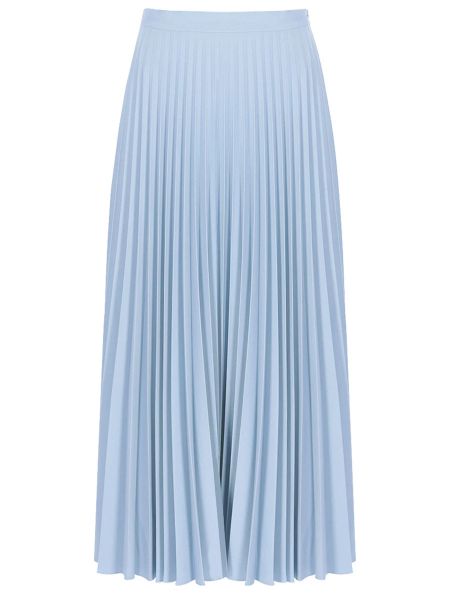 Плиссированная юбка миди из вискозы Roseville голубая