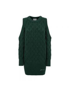 Sweter z okrągłym dekoltem Ganni zielony