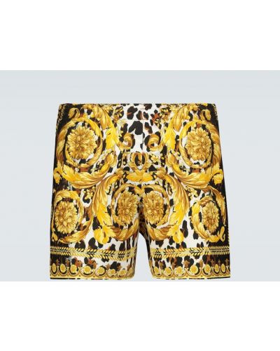Pantaloncini con stampa Versace oro
