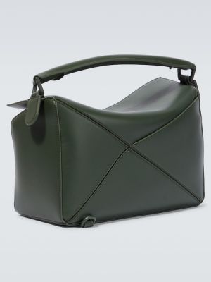 Kožená taška přes rameno Loewe zelená