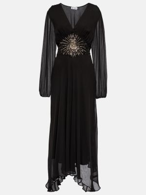 Šifonové dlouhé šaty Rixo černé
