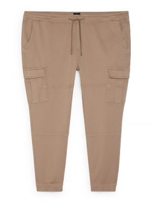 Spodnie skinny slim fit bawełniane z kieszeniami C&a - beżowy