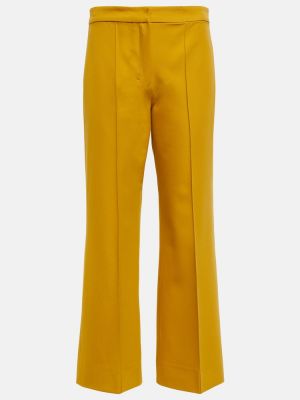 Proste spodnie relaxed fit plisowane S Max Mara żółte