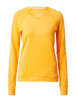 Jednofarebné priliehavé športové tričko na zips Esprit Sport - oranžová