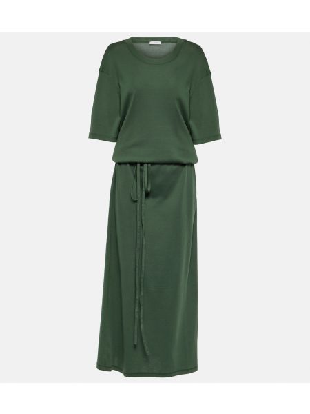Платье миди из хлопкового джерси Lemaire зеленый