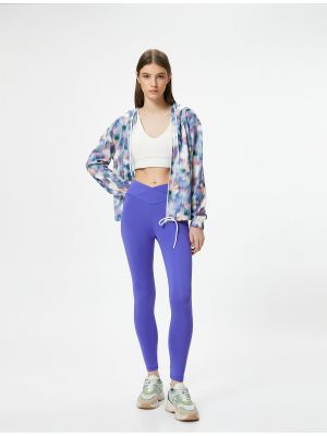 Asymetrické slim fit sportovní kalhoty s vysokým pasem Koton modré