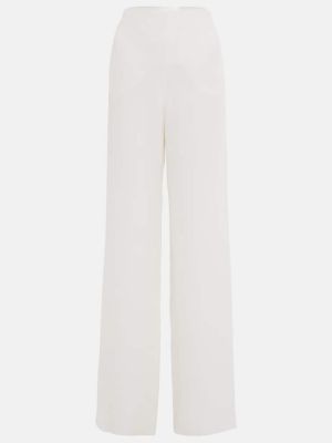 Selyem egyenes szárú nadrág Valentino fehér