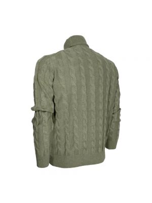 Jersey cuello alto ajustado de lana de cachemir Cashmere Company verde
