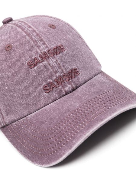 Siuvinėtas kepurė Samsøe Samsøe violetinė