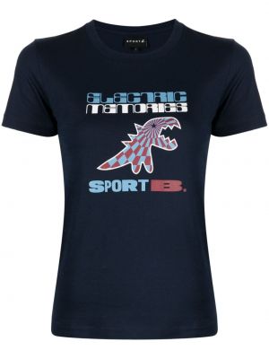 Medvilninis sportiniai marškinėliai Sport B. By Agnès B. mėlyna