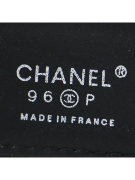 Pasek skórzany retro Chanel Vintage czarny