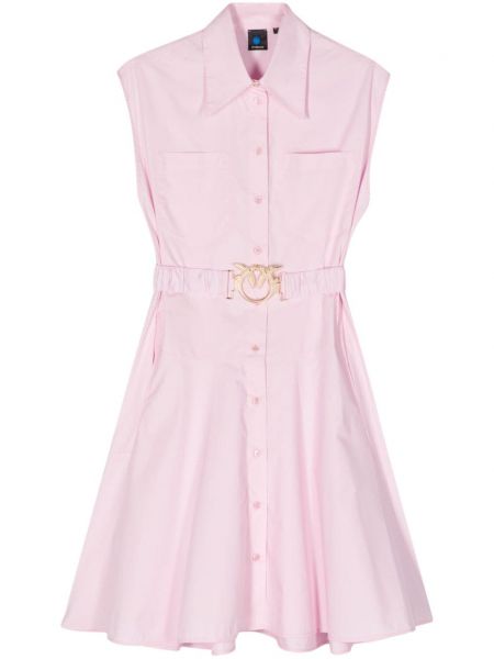 Bavlněné šaty bez rukávů Pinko růžové